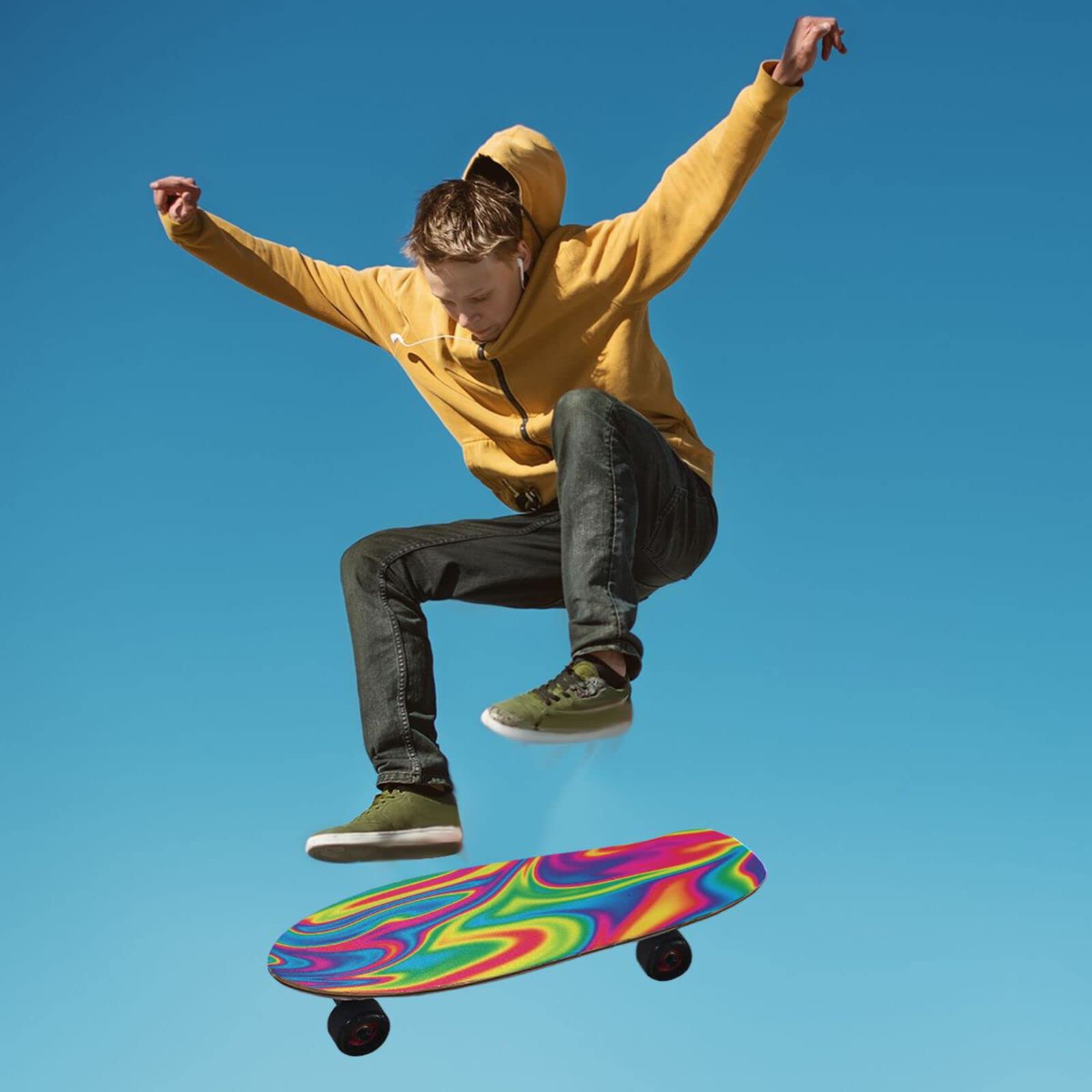 ALAZA Tie Dye Pride Rainbow Swirl Skateboard Grip Tape Sheets 44