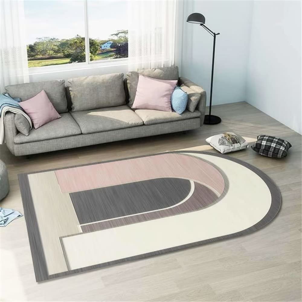 Tapis de salon antidérapant gris à rayures 40x60cm pour couloir