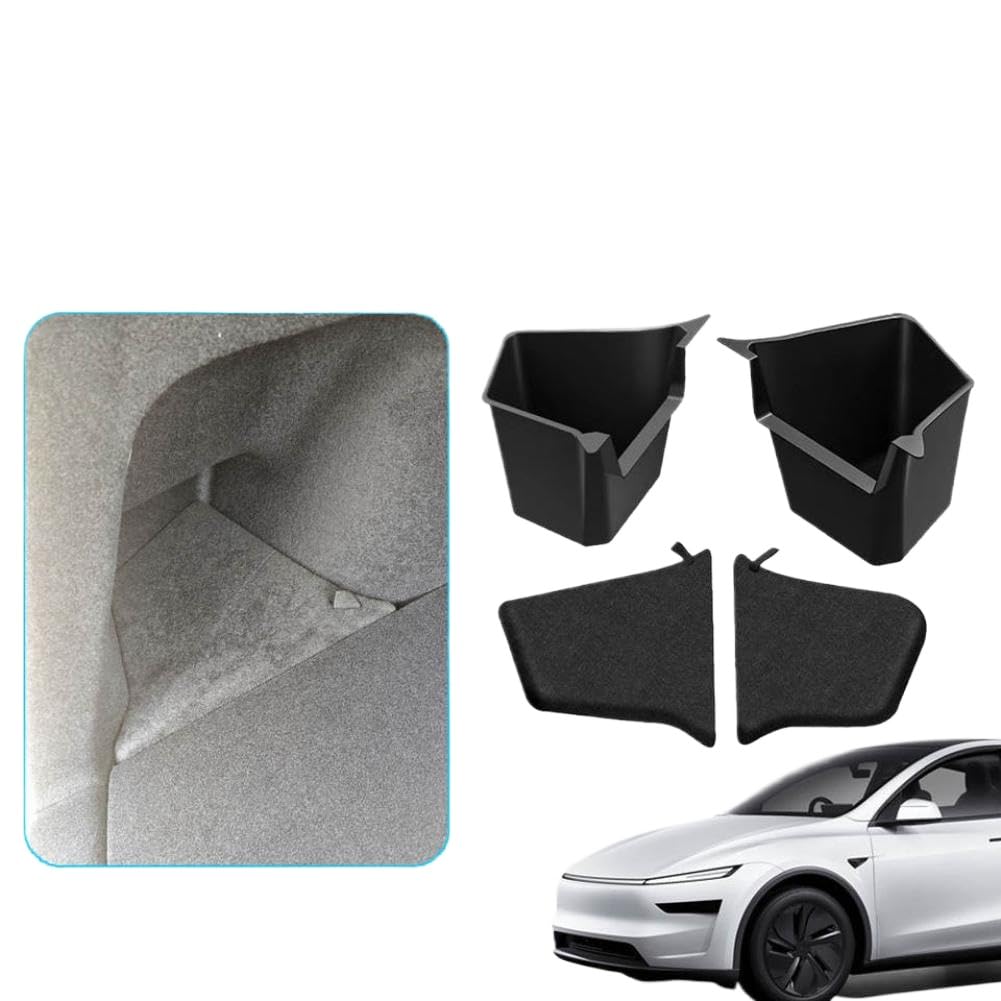 RCGtnnesa Trunk Organizer Compatible With Model Y Juniper Launch Refresh 2025 Rear Trunk Storage Bins Side Box Organiser TPE Accessories(Color Name: TYPE 1)