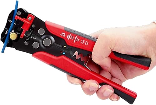 Herramienta pelacables  Cortador autoajustable 3 en 1, herramienta de prensado de alambre, alicates de alambre para pelacables, cortar, prensar