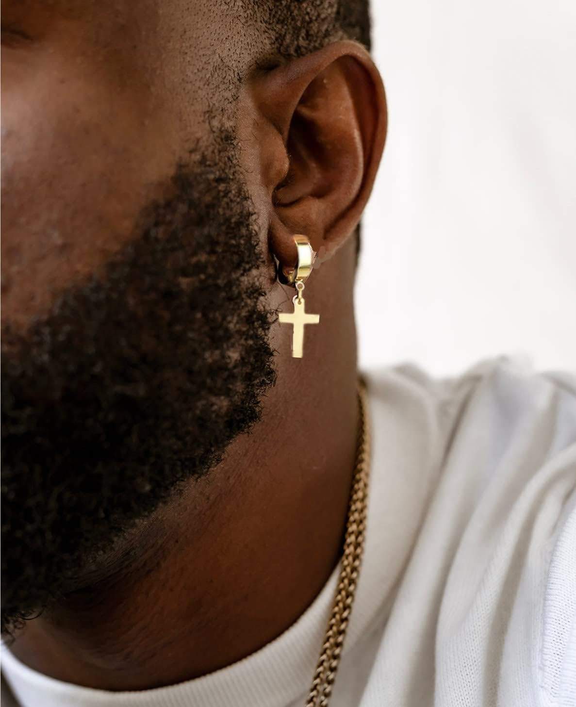 Clip On Cross Earrings for Men Women, 6 Pairs Hoop Earrings Non-pierced with Cross Ear Jewelry for Unisex - Image 3