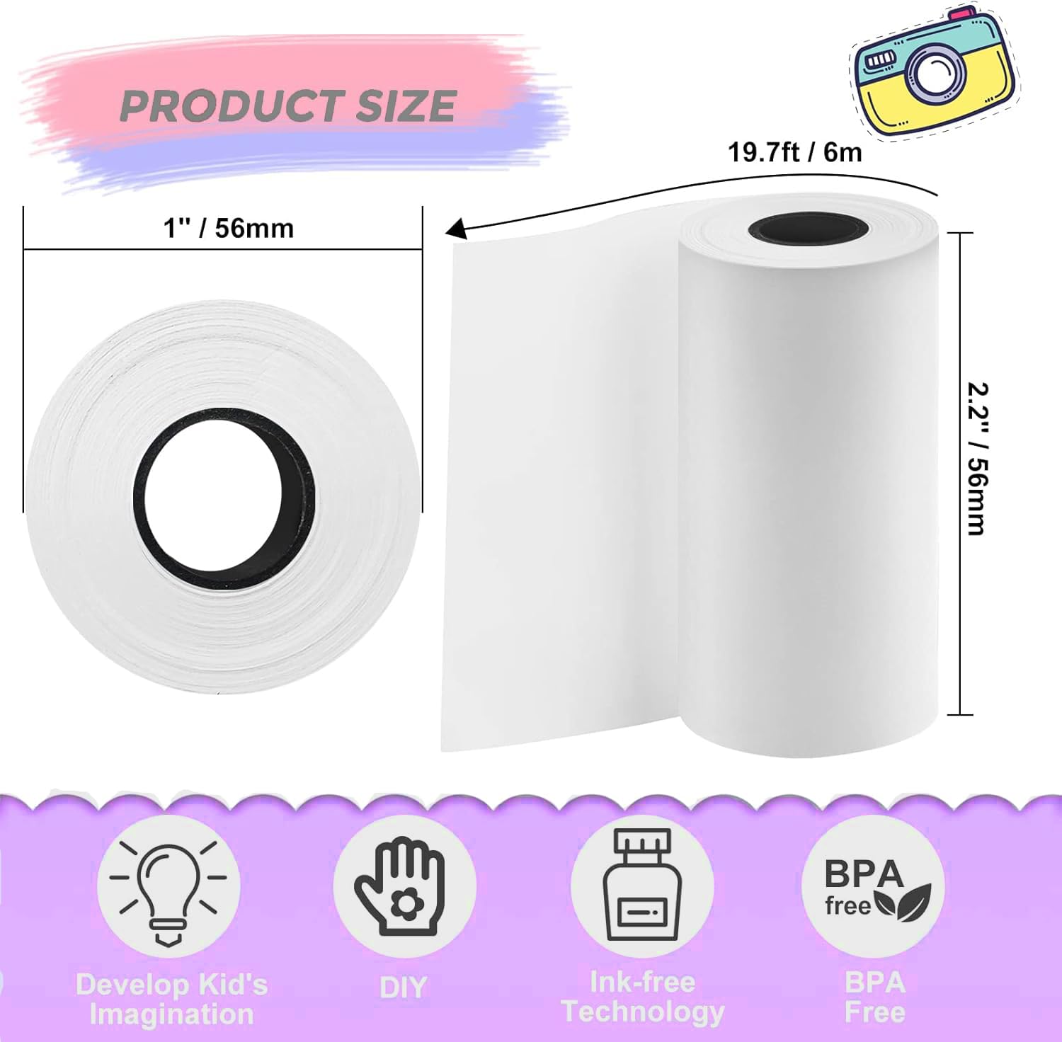 10 rollos de papel térmico para recibos, mini impresora térmica, caja registradora, POS, rollo de papel de recibos, se adapta a todos los terminales de tarjetas de crédito