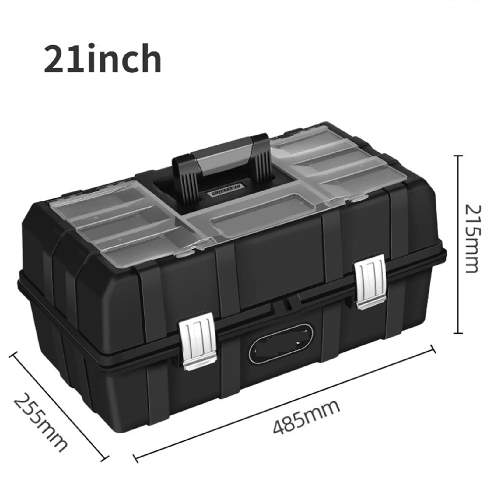 Caja de herramientas profesional portátil con accesorios para electricista, organizador de herramientas de almacenamiento de garaje con bandeja de piezas (21 pulgadas)