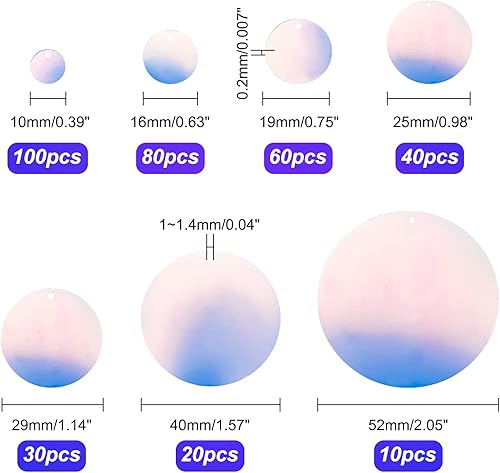 Miniatura 5 de PH PandaHall 340 lentejuelas sueltas, 7 tamaños de lentejuelas de arco iris, apliques iridiscentes, lentejuelas transparentes para bordar, novia,