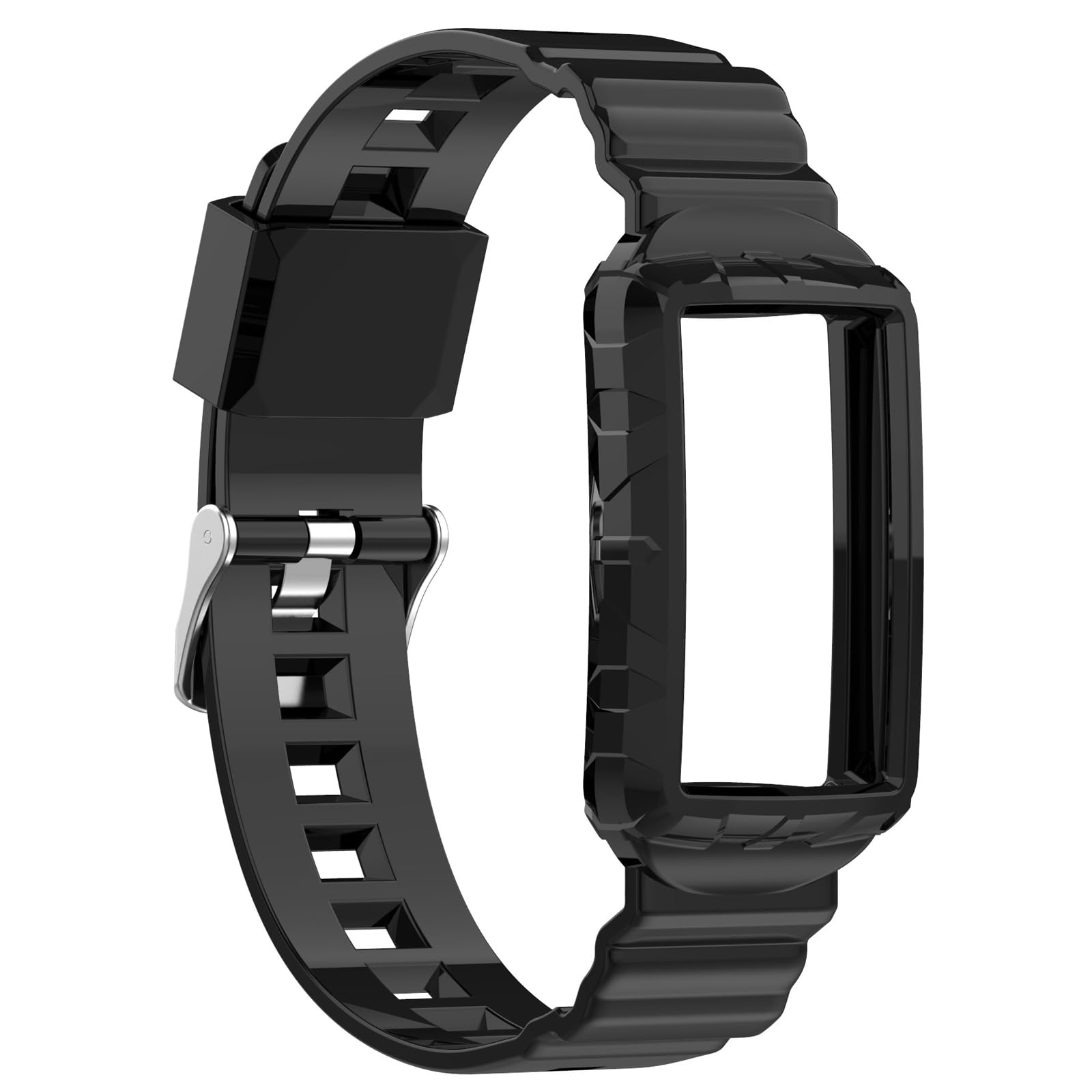 Disscool Replacement Wristbands Compatible with Fitbit Charge 6/Charge 5/Charge 4/Charge 3, Adjustable Soft Silicone Wrist Strap Integrated Band with