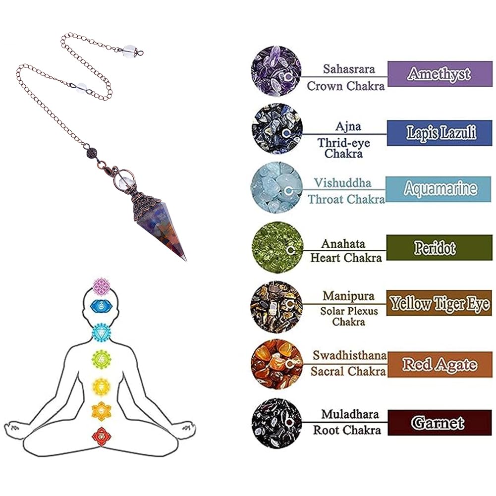 PENDOLO ORGONE Con Cristalli Chakra, Pendolo - Foto 9