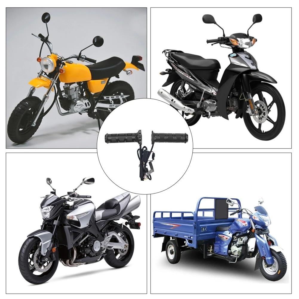 Gokeet PuñOs Calefactables Manuales para Motocicleta PuñOs Calefactables Manuales de 22 mm Calentadores ATV PuñOs Moldeados Manejar Calefactable con Temperatura Ajustable