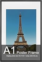 Vista 27 de Marco de 8 x 24 pulgadas, Marco Panorámico de 8 x 24 pulgadas, Marco de Poster de Madera Maciza - Colgante de Pared Horizontal y Vertical para Negro