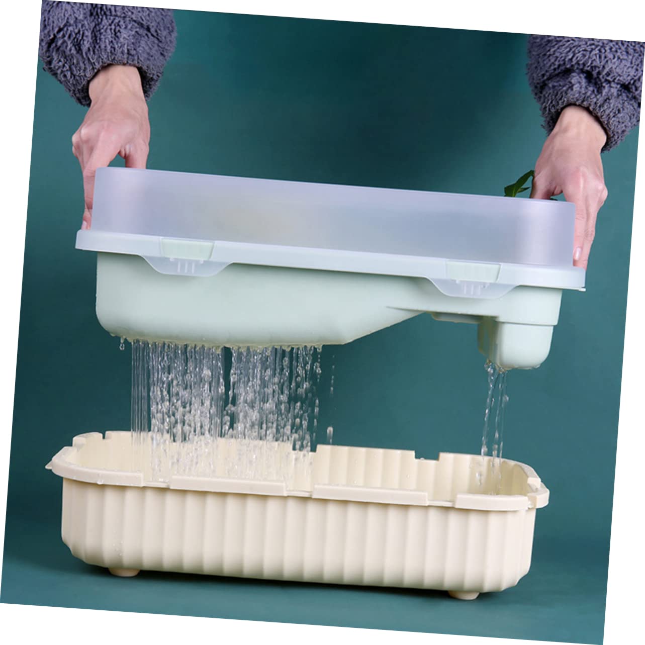 Didiseaon Vasca per Tartarughe con Piattaforma, Terrario in Pp a Livelli, Resistente all’Usura, Facile da Pulire, per Mangiare e Riposare | Facile da Pulire, Resistente a Usura e Rottura, per Riposo e Alimentazione