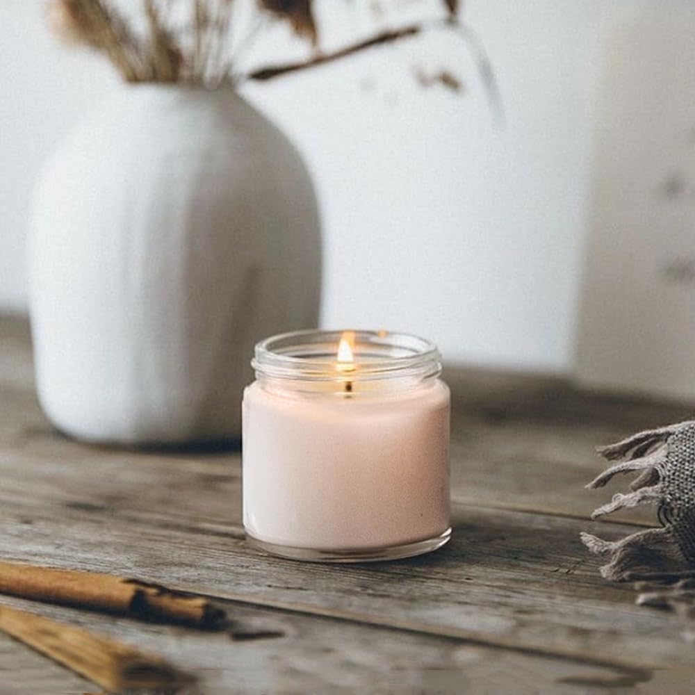 Piccoli contenitori in vetro con coperchio, 56,7 g, barattoli di vetro con coperchio a venature del legno e fodera interna, contenitori da viaggio riutilizzabili per crema, trucco, lozioni, cosmetici