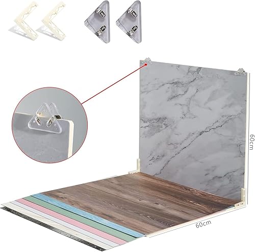 Miniatura 5 de iProTech 9 tableros de fondo de fotografía 3D de doble cara de 24 x 24 pulgadas, 18 patrones, impermeables, reutilizables, para decoración de