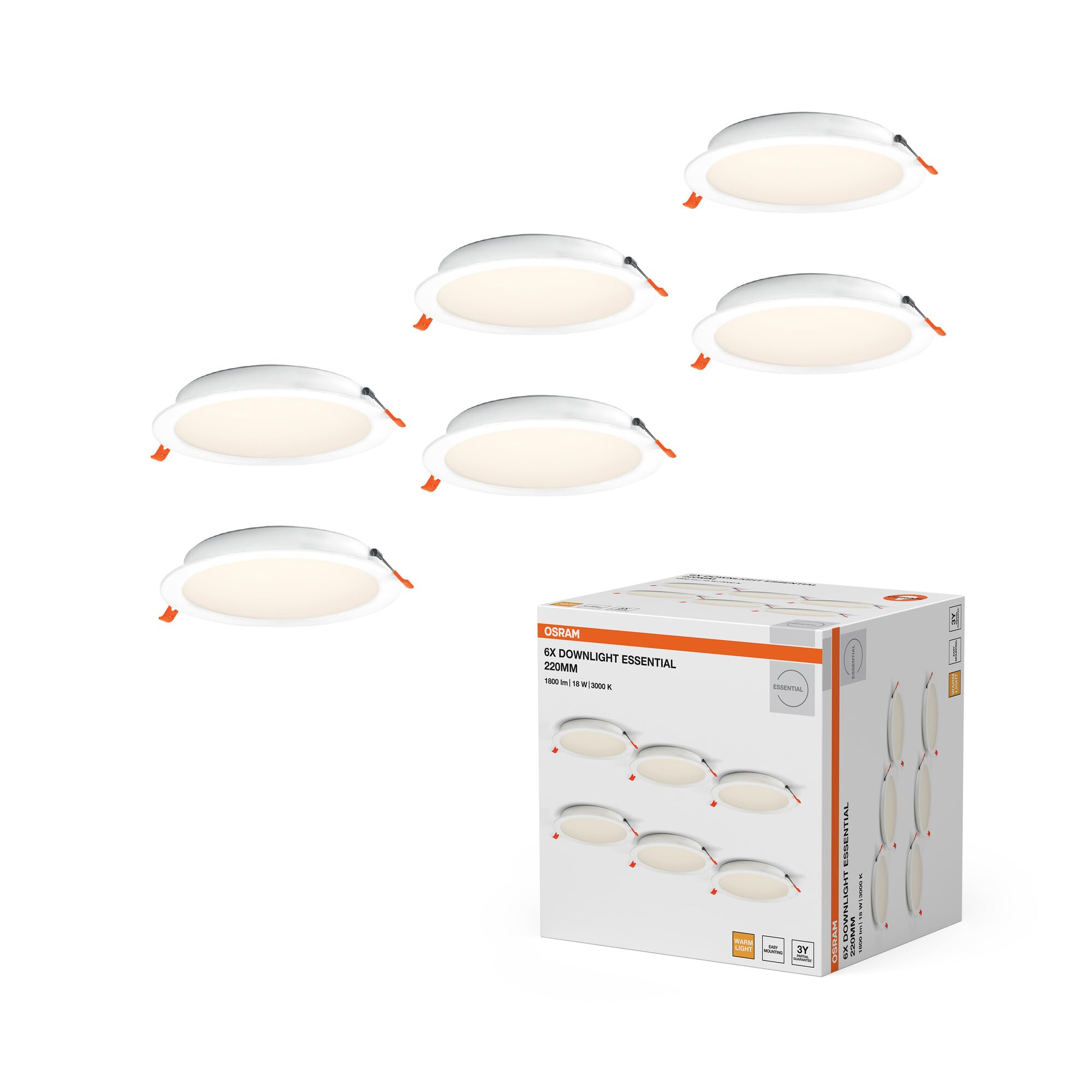 OSRAM Reflektor wpuszczany LED Essential 220 mm 18 W 830 biały