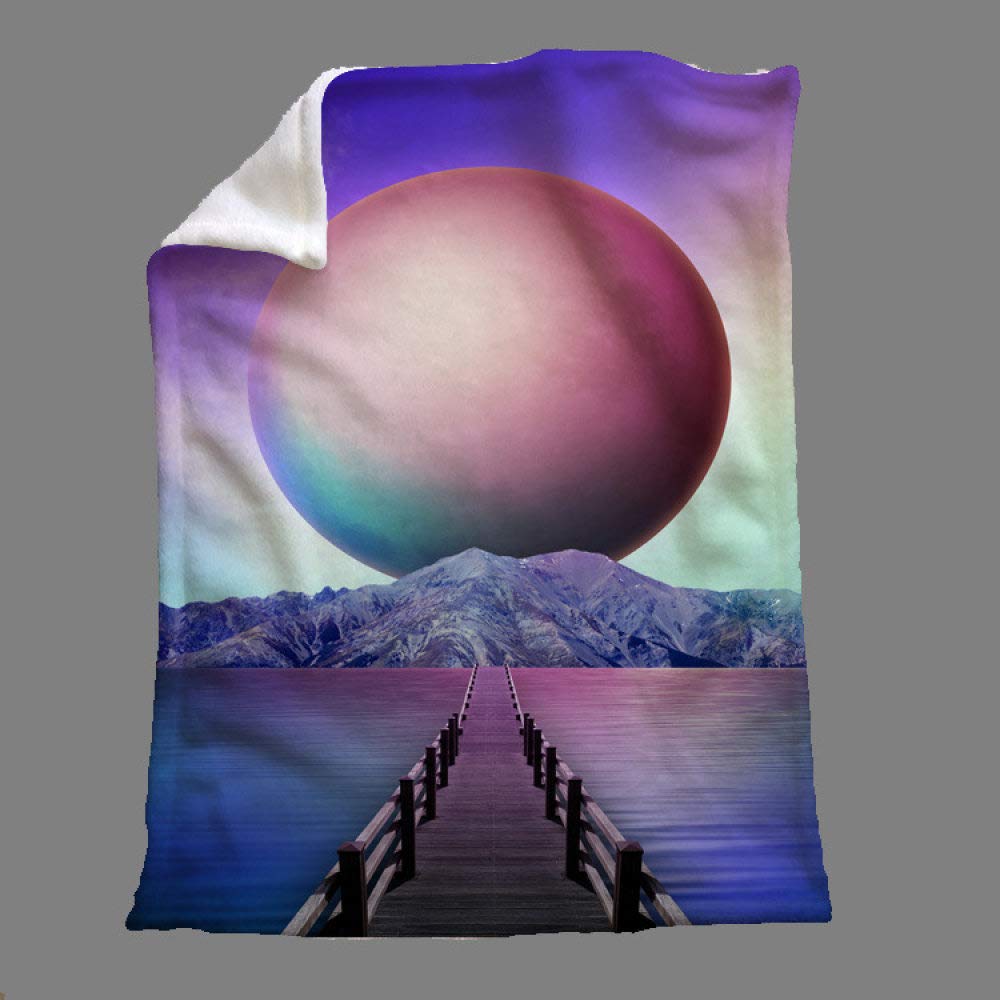 Couverture douce peluche épaisse sherpa imprimé ciel étoilé 150x200