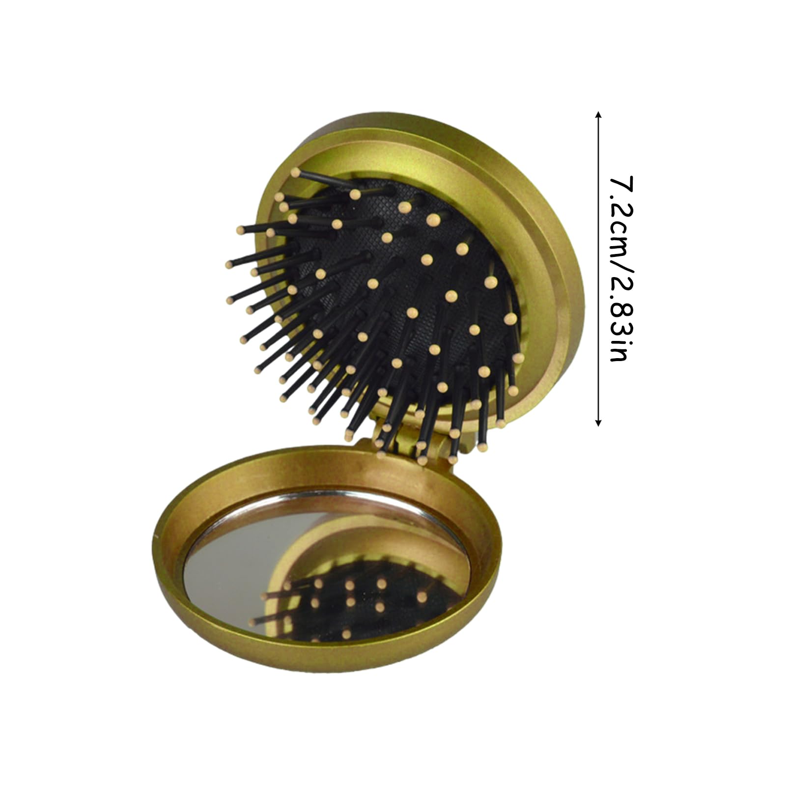 4 Pcs Round Foldable Hair Brush with Mirror - Image 2