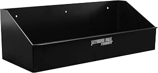 Extreme Max 5001.6165 Wall-Mount Aluminum Aerosol Storage Shelf Organizer for Enclosed Race Trailer, Shop, Garage, Storage - Black