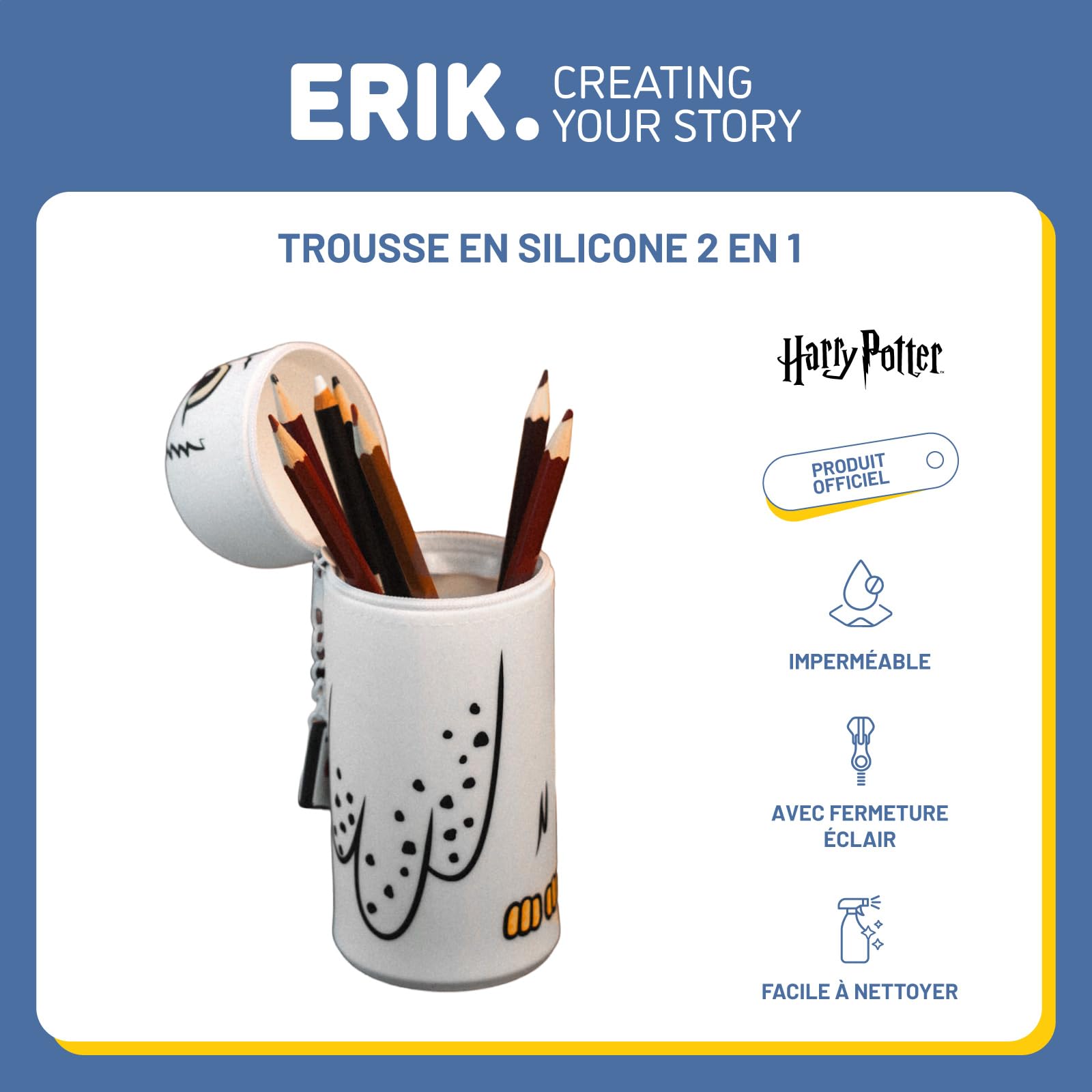 Grupo Erik Trousse 3D Harry Potter Extensible en Silicone Fournitures Scolaires