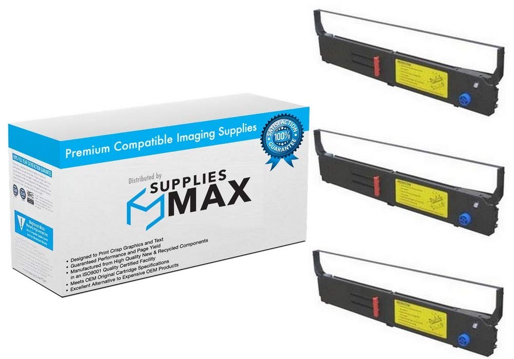 SuppliesMAX Compatible Replacement for Okidata MICROLINE 4410/PACEMARK 4410 Series Black Printer Ribbons (3/PK) (40629303_3PK)