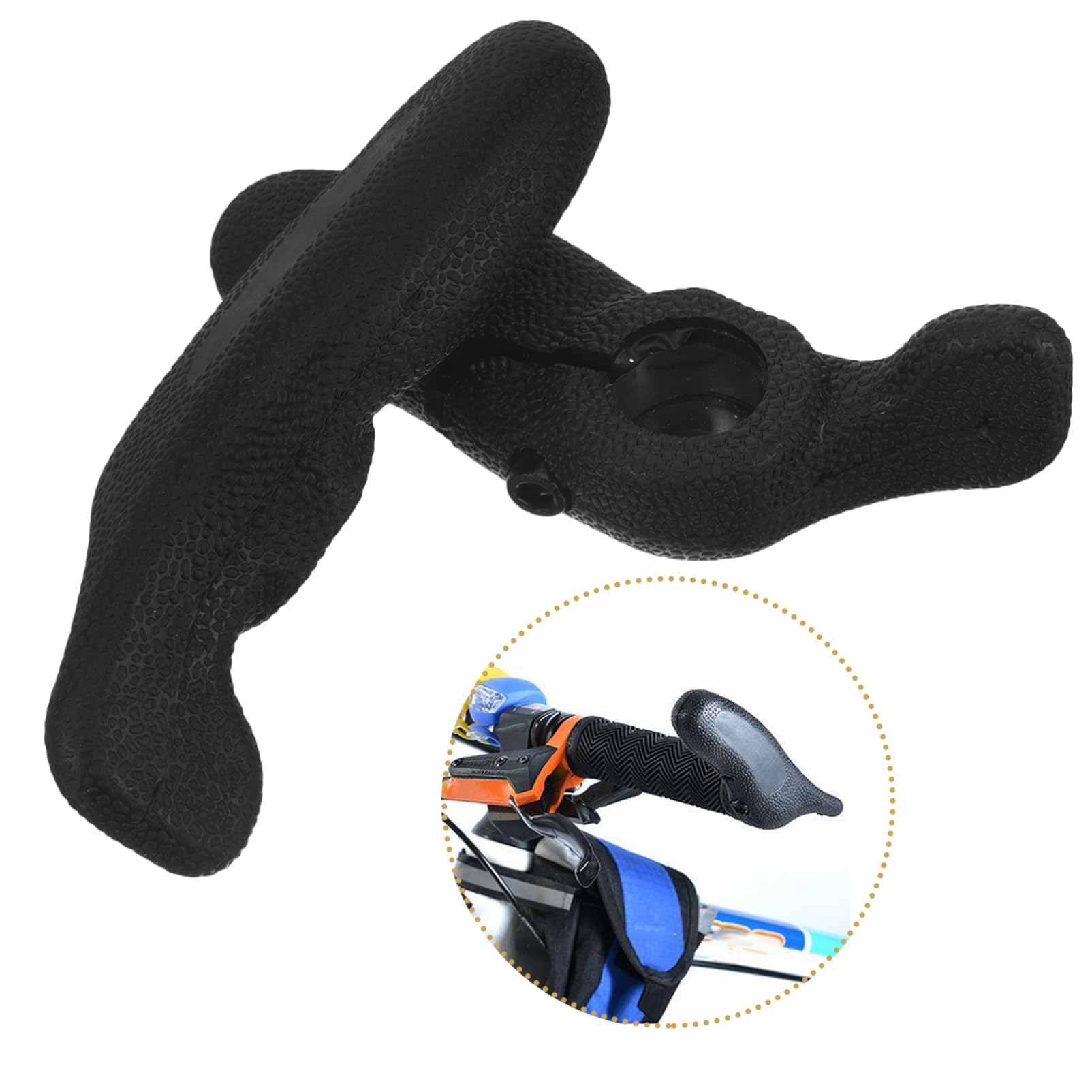 ibasenice Guidon de vélo de Montagne Poignée Guidon pour VTT Fin du Guidon à vélo Guidon pour vélo Accessoires de Guidon Grip de vélo de Montagne guidons VTT Caoutchouc Noir