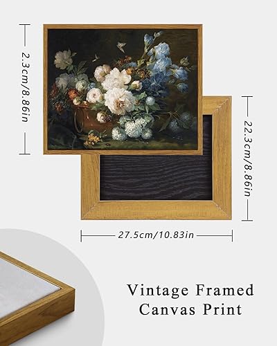 Miniatura 4 de ARPEOTCY Arte de pared enmarcado floral, arbustos de rosas de jardín, decoración de baño, arte estético, arte de lienzo de 9 x 11 pulgadas,