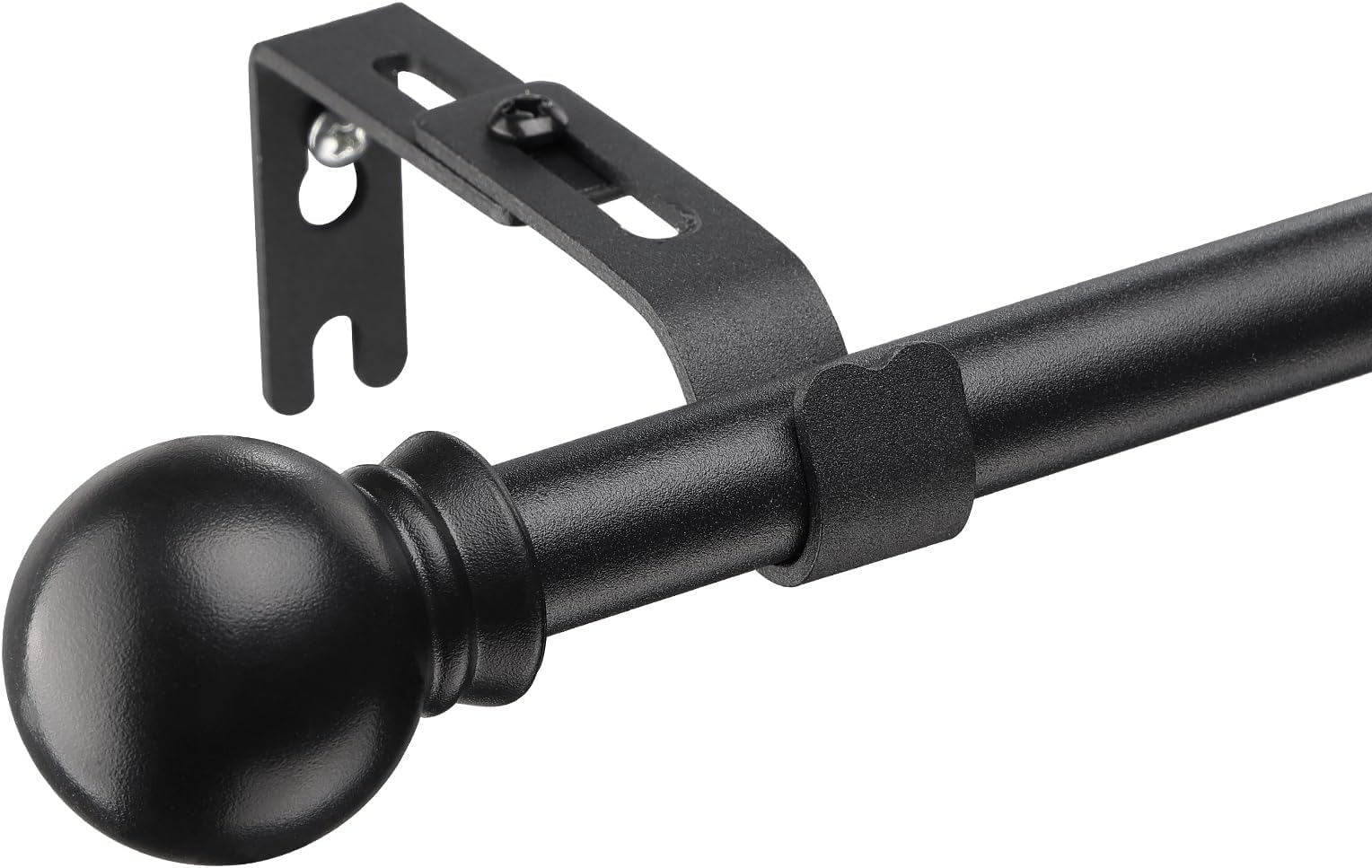 YeYeBest Curtain Rods for Windows 28 to 50 Inch, 5/8 Inch Metal Curtain Rod Set,Heavy Duty Winbdow Curtain Rod with Brackets Black