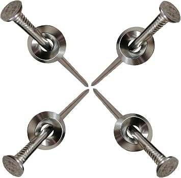 4 Piece Solid Stainless Steel Out-Door Patio Rug Stakes Outdoor Rug Holder RV Outdoor/Garden Furniture - Anchoring Blankets, Camping Tents, Tarps, and RV Mats - Easily Secure Your Rug to The Ground