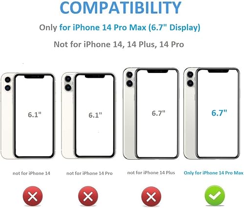 Miniatura 2 de ONETOP Funda tipo cartera compatible con iPhone 14 Pro Max con soporte para tarjetas, funda de piel sintética con ranuras para tarjetas, doble