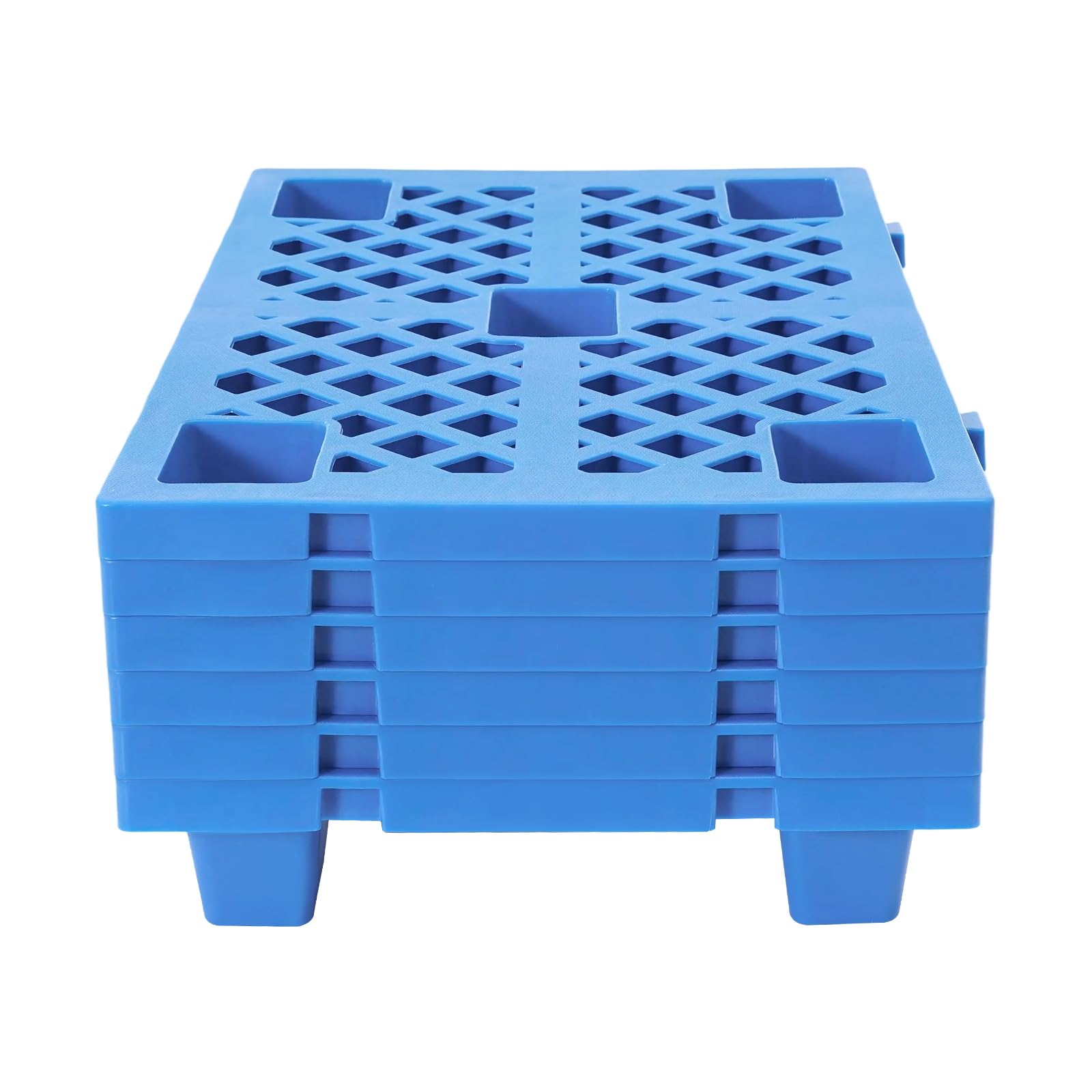 6 palés de plástico, 60 x 40 cm, universal, paleta industrial 1/4, palé europeo (azul)