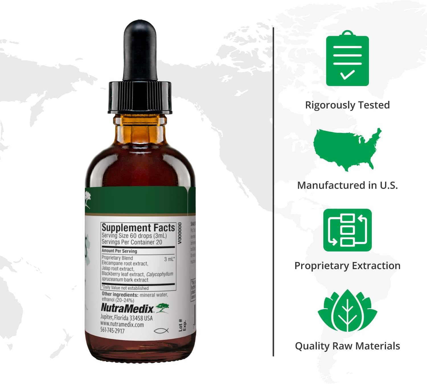 Nutramedix Nutra BBS - Liquid Herbal Supplement for Digestive & Immune Support - Elecampane Root & BlackBerry Leaves Extract for Gut Health - Immunity Booster Supplement (60mL) - Image 2