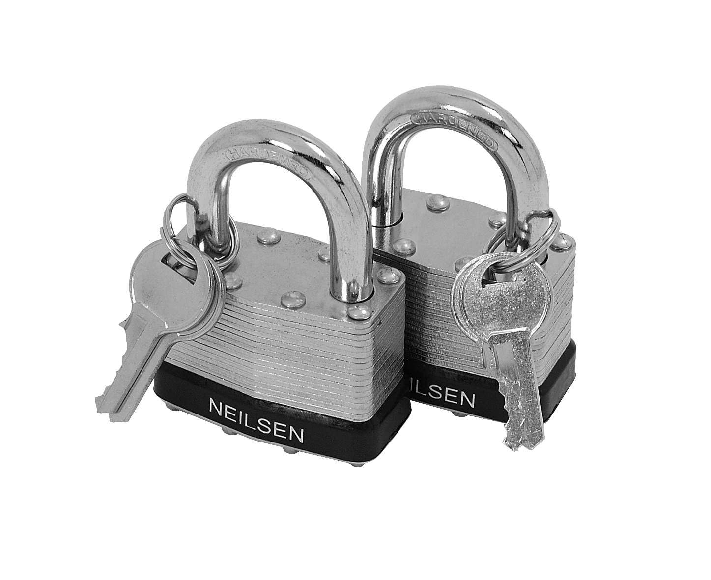 2pc Heavy Duty 50mm Keyed Alike Reinforced Laminated Steel Padlocks Same Keys