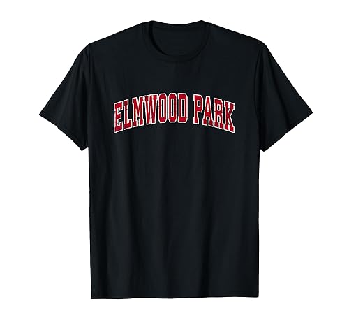 Elmwood Park New Jersey NJ Vintage Sports Design Red Design