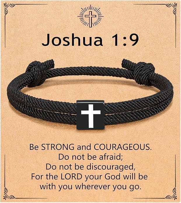 Mens Cross Bracelet for Teen Boys Gift Ideas,Christmas Stocking Stuffers for Teens,Christian Religious Jewelry Gifts for Son from Mom Catholic Baptism Confirmation Birthday Gift for Grandson Nephew