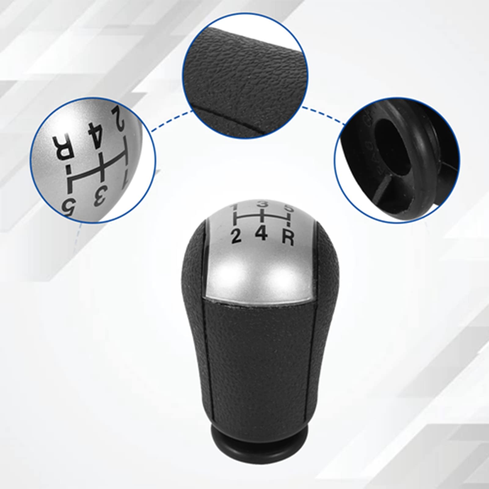 DOMENICA Pomello Leva Cambio Compatibile con Ford Focus Mondeo MK3 S-MAX C-MAX Mustang Galaxy Fiesta MK6 Transit (5 Marce