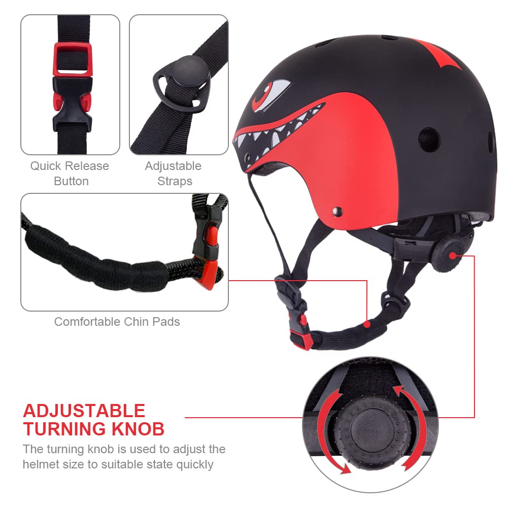 Casco Bici Bambino 2 3 4 5 Anni, Caschi per Bambini degli Cartone Animato Sicurezza Protezione della Testa 50-54CM per Bambini Leggero Traspirante