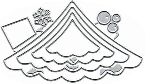 Miniatura 2 de Troqueles de metal de felicitación para árbol de Navidad para hacer tarjetas, troqueles de corte de tarjetas de árbol de copo de nieve de Navidad,