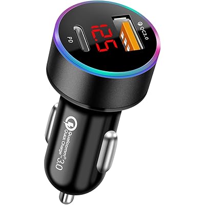 TEMEDO【PD30w/2ポート】シガーソケット usb シガーソケット電圧計 車の電圧測定 車 usb c しがーソケット 2連 耐用/軽量 車 充電器 L …