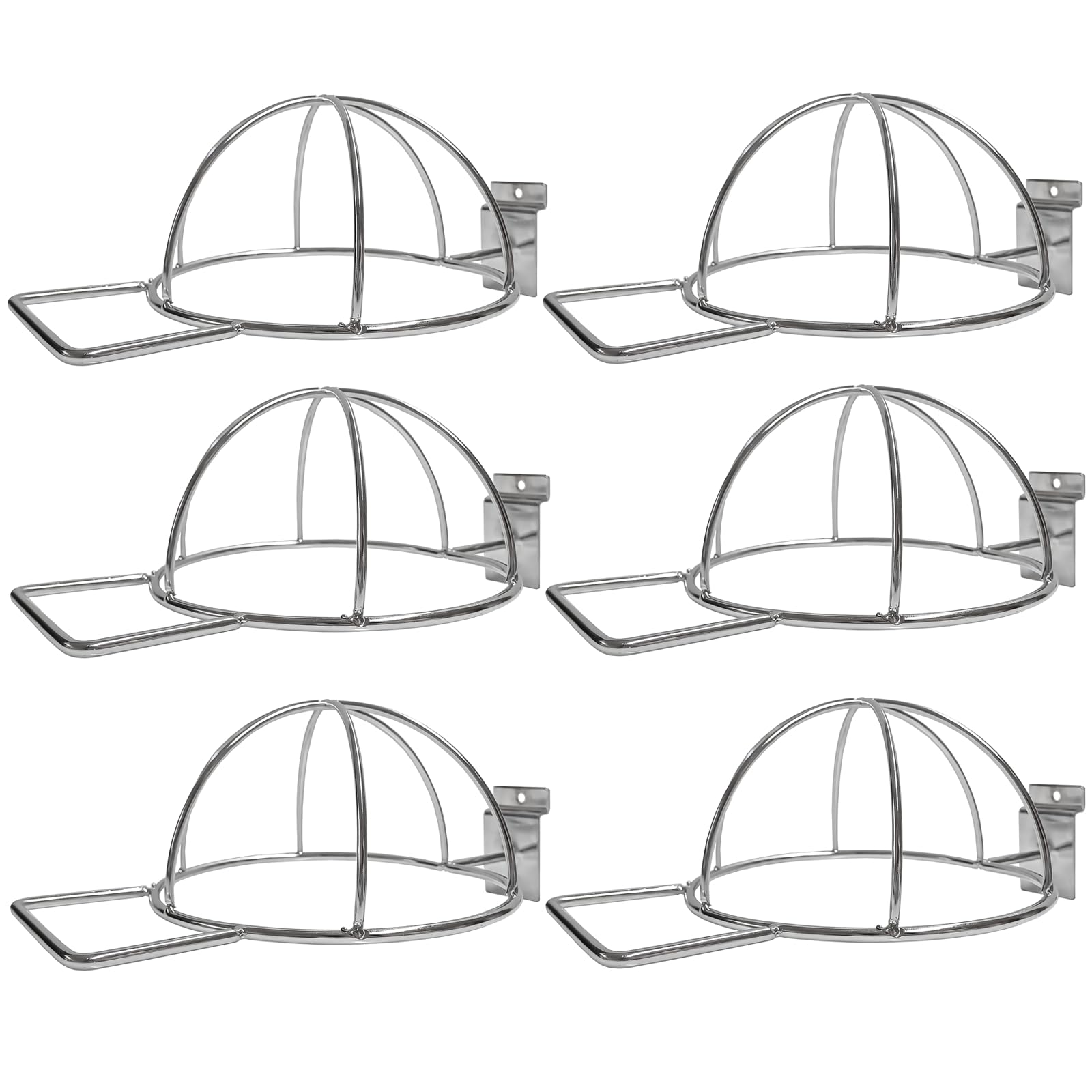 Slatwall Wire Baseball Cap & Hat Holder in Chrome (J89) (6), Silver, 30.5 x10cm
