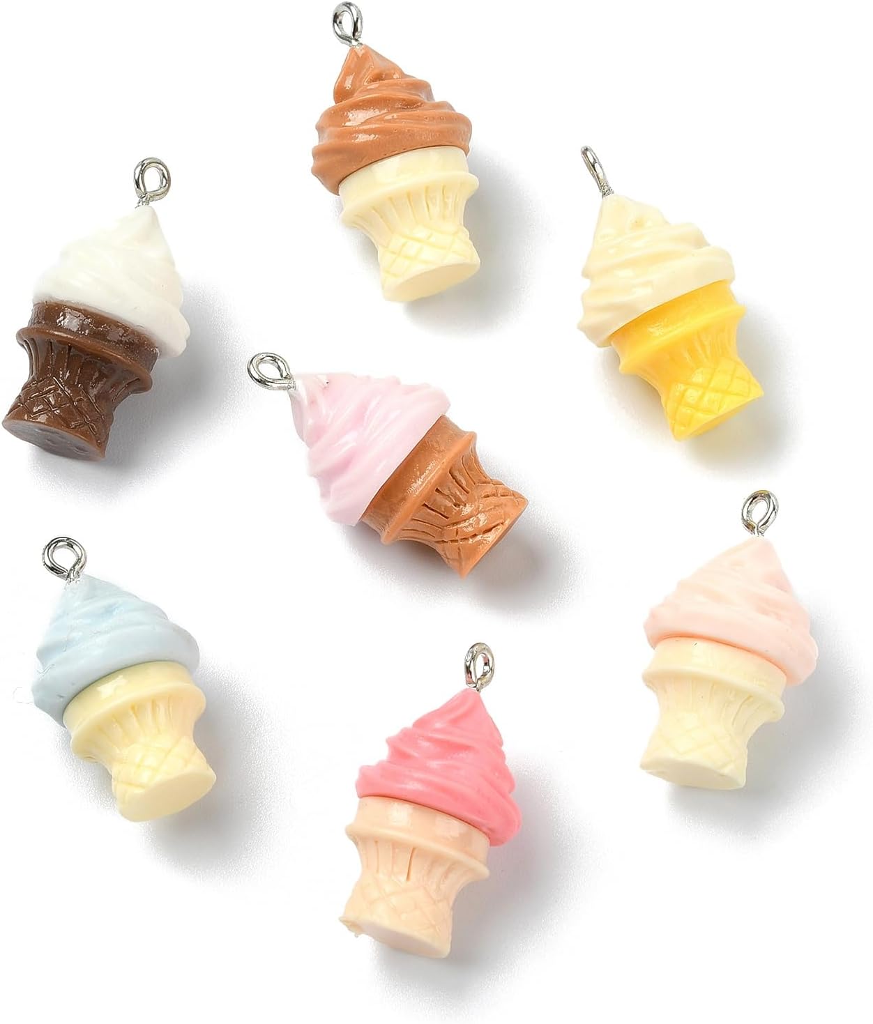 DanLingJewelry 40Pcs 8 Colors Opaque Resin 3D Ice Cream Pendants Sweet Food Dessert Charms for DIY Bracelets Necklaces Jewelry Making - Image 8