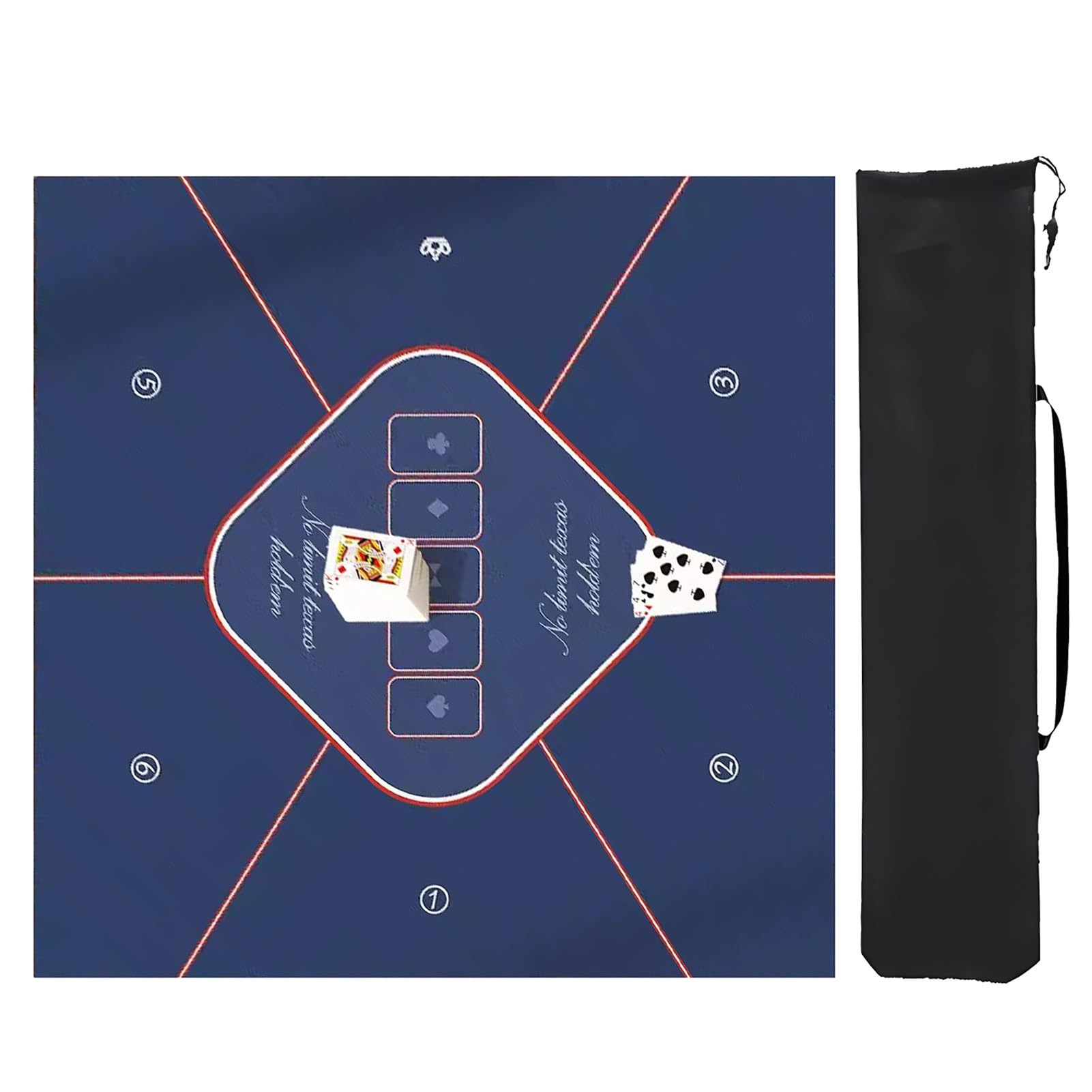 tapete de póquer, Tapete de Mesa Majiang, tapete Mahjong Grueso, Cuadrado con Bolsa Almacenamiento(BLU,75cm/29.52in)