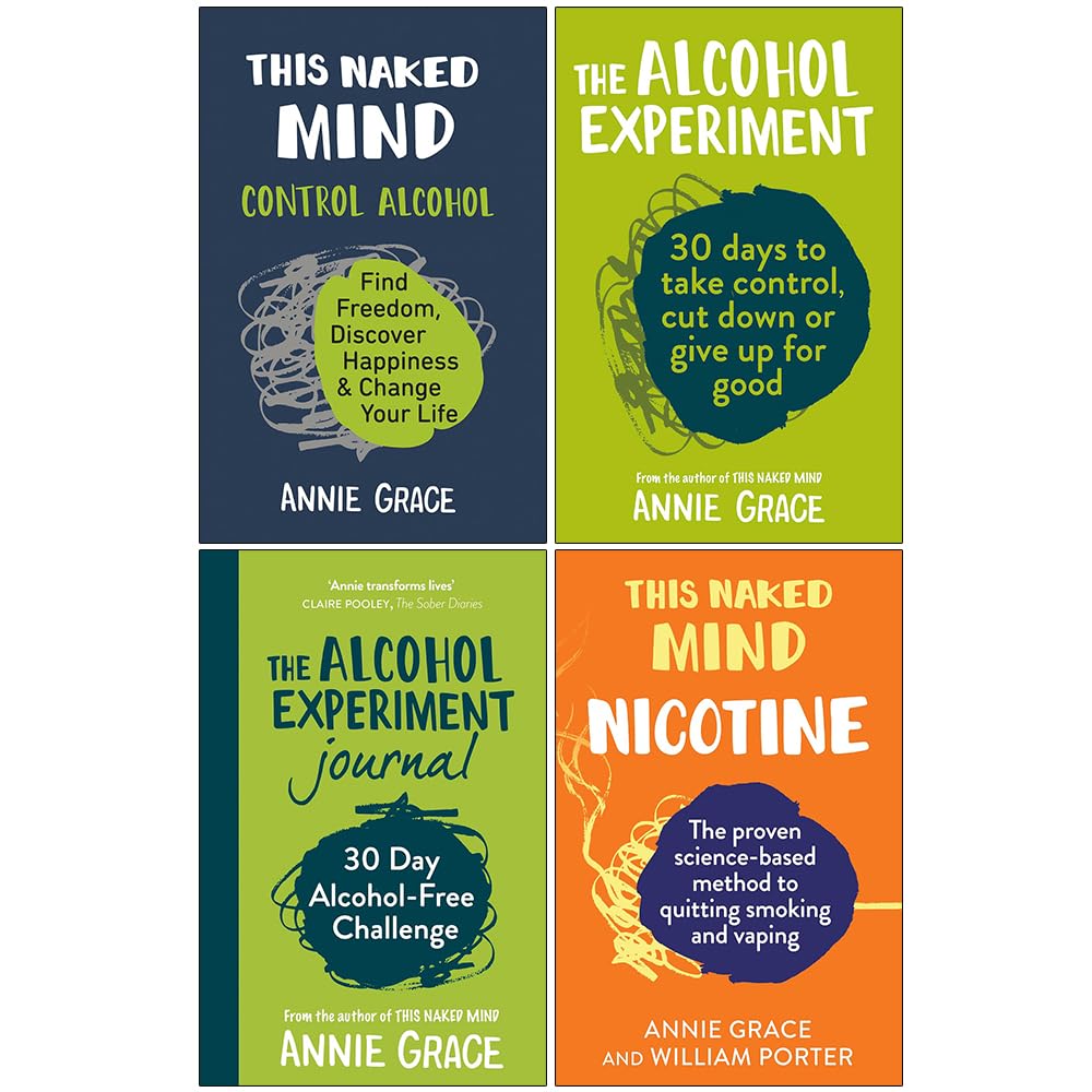 Annie Grace Collection 4 Books Set (This Naked Mind, The Alcohol Experiment, The Alcohol Experiment Journal & This Naked Mind Nicotine)