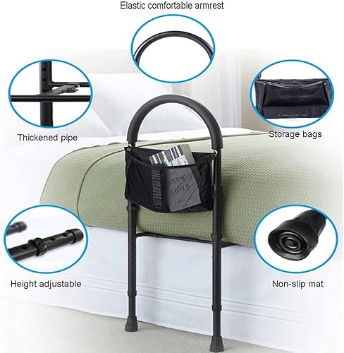 Miniatura 3 de GUNEL Barandillas de cama para ancianos, barandilla de noche de seguridad para adultos mayores, pacientes anticaídas, mango de apoyo para la