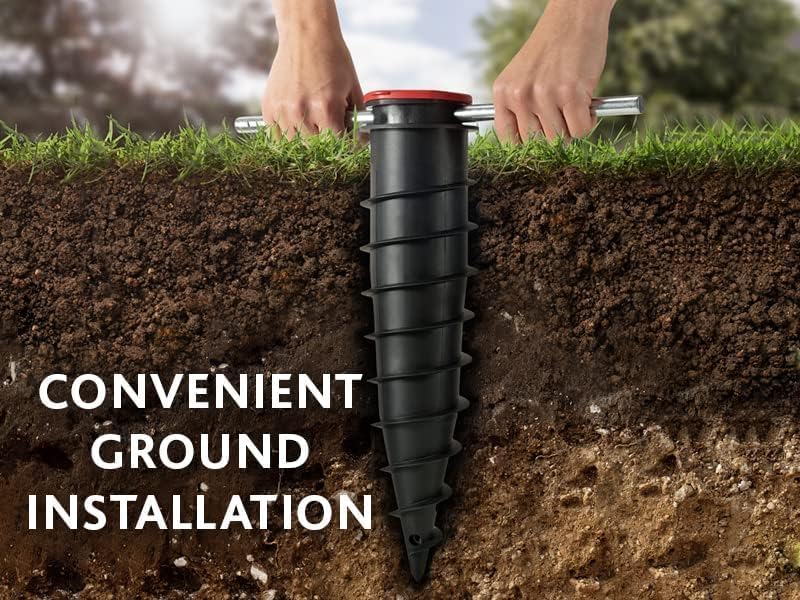 Vileda Sun-Rise Premium Wäschespinne -50 m Leinenlänge|Kompakte & stabile Wäschespinne für Garten & Terrasse|Patentiertes Spannsystem, wetterfest & platzsparend, Höhe 1,67–1,82 m | Eco-Verpackung – Bild 6