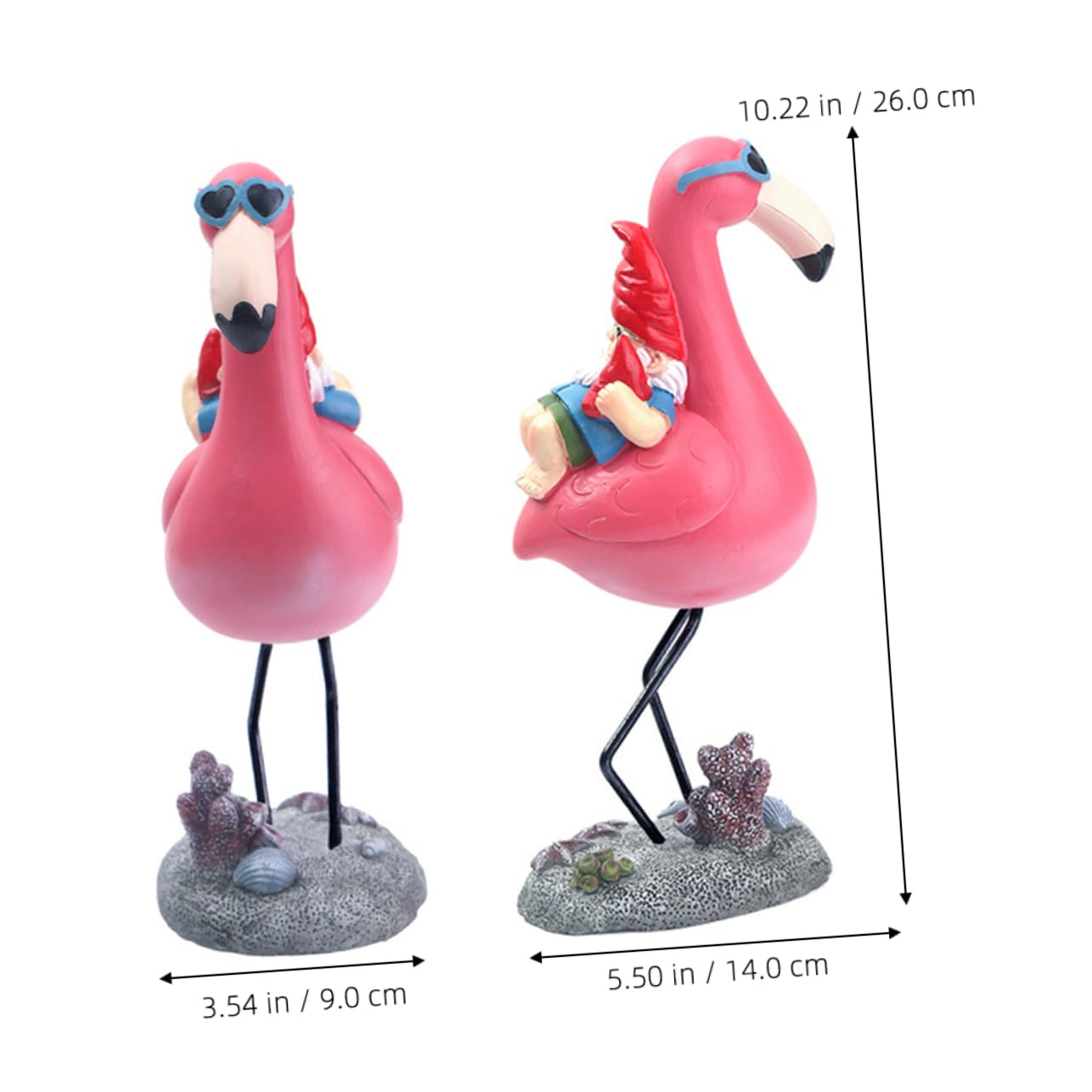 Toyvian Leichte Gartenzwerg Verzierung aus Kunstharz in Realistischer Flamingo Form für Garten und Eingangsbereich als Dekorative Gartendekoration