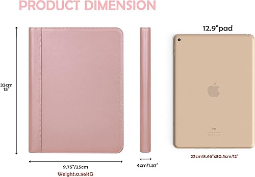 Miniatura 3 de Carpeta personalizada de 3 anillos de piel sintética con nombre grabado, portafolio personalizado con portapapeles A4, folio de trabajo para