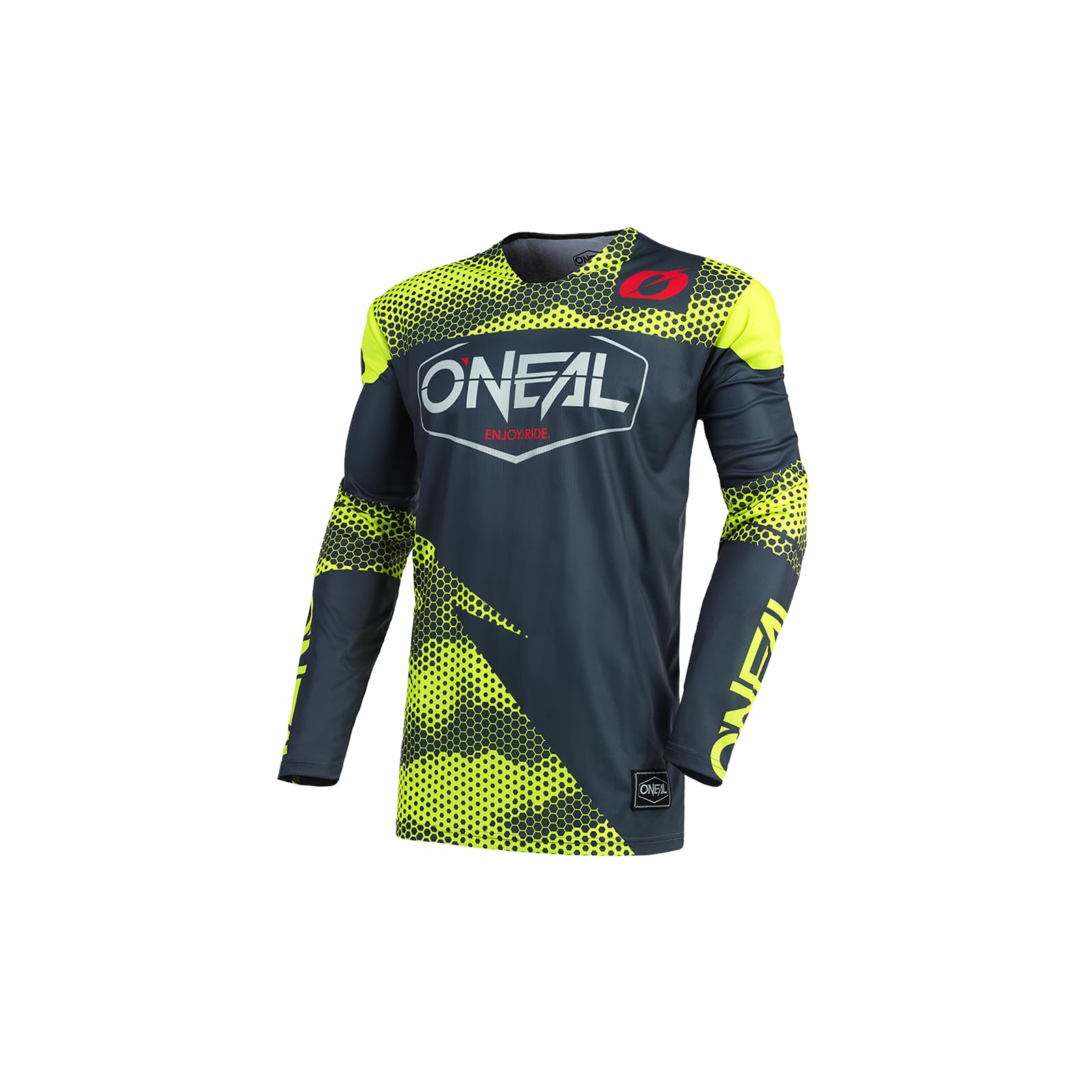 O'NEAL | Motocross Shirt Long Sleeve | MX MTB Mountain Bike | Lekki materiał, ergonomiczny krój Slim Fit dla idealnego dopasowania | Mayhem Jersey HEXX | Dorosły | Grey Black