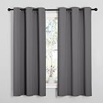 NICETOWN Blackout Curtains 2 Panels for Bedroom- Thermal Insulated Grommet Blackout Curtains 63 Inches Long for Living Room/Kitchen Rideaux occultants (2 Panels, W42 x L63 -Inch,Grey)