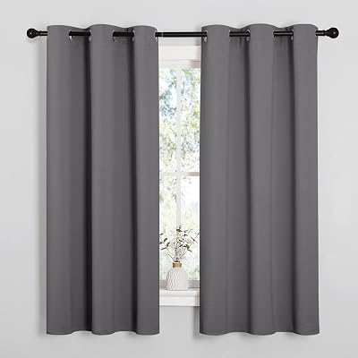 NICETOWN Blackout Curtains 2 Panels for Bedroom (W42 x L63,Grey)