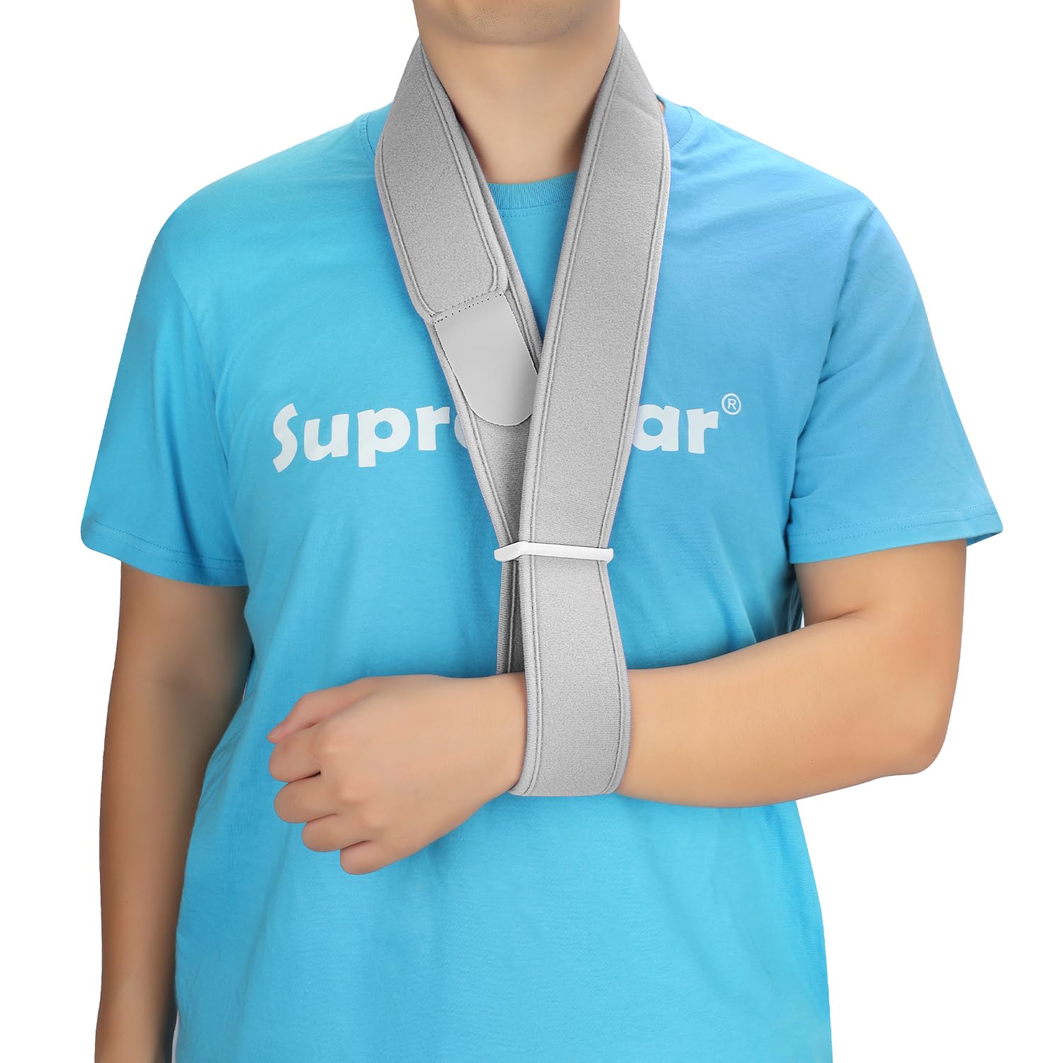 supregear Arm Sling, Adjustable Collar and Cuff Sling, Lightweight Simple Shoulder Immobilizer Arm Elbow Support Strap for Men Women, One Size Fits