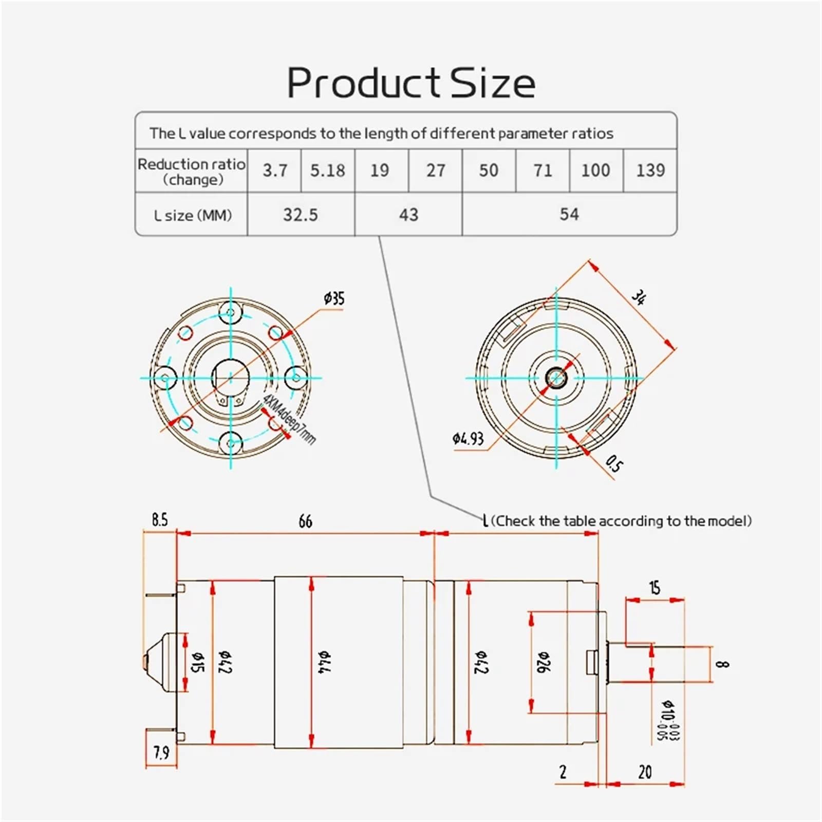 Przekładnia planetarna 12 V 24 V silnik prądu stałego o niskiej prędkości DC 775 moment obrotowy do przodu i do tyłu 42 mm szczotkowany silnik przekładniowy (310RPM_12V BRACKET)