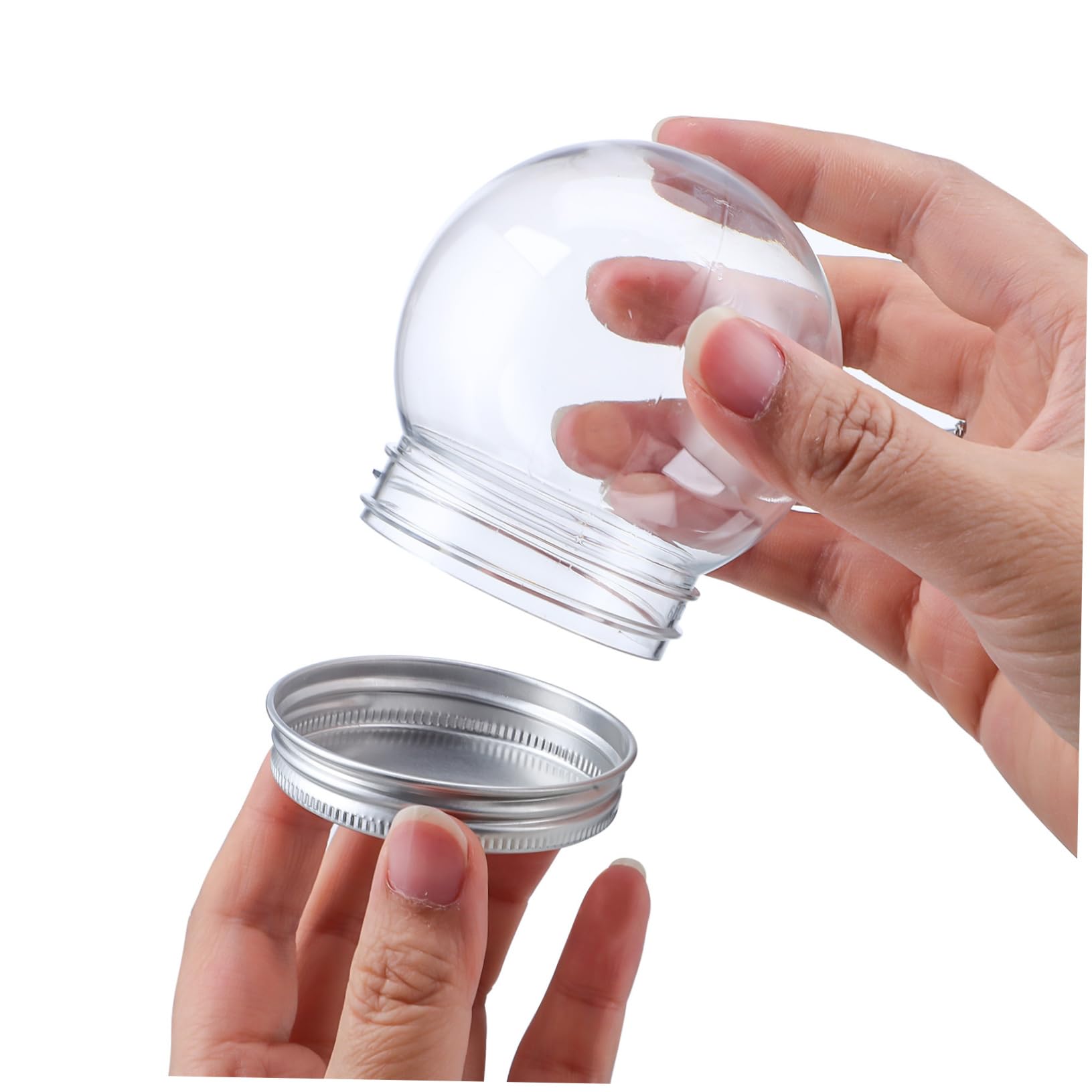 10pièces Boules à Neige Plastique à Remplir Soi-même Lot de Globes De Bouchons à Vis pour Décoration Noël Anniversaires Et Loisirs Créatifs