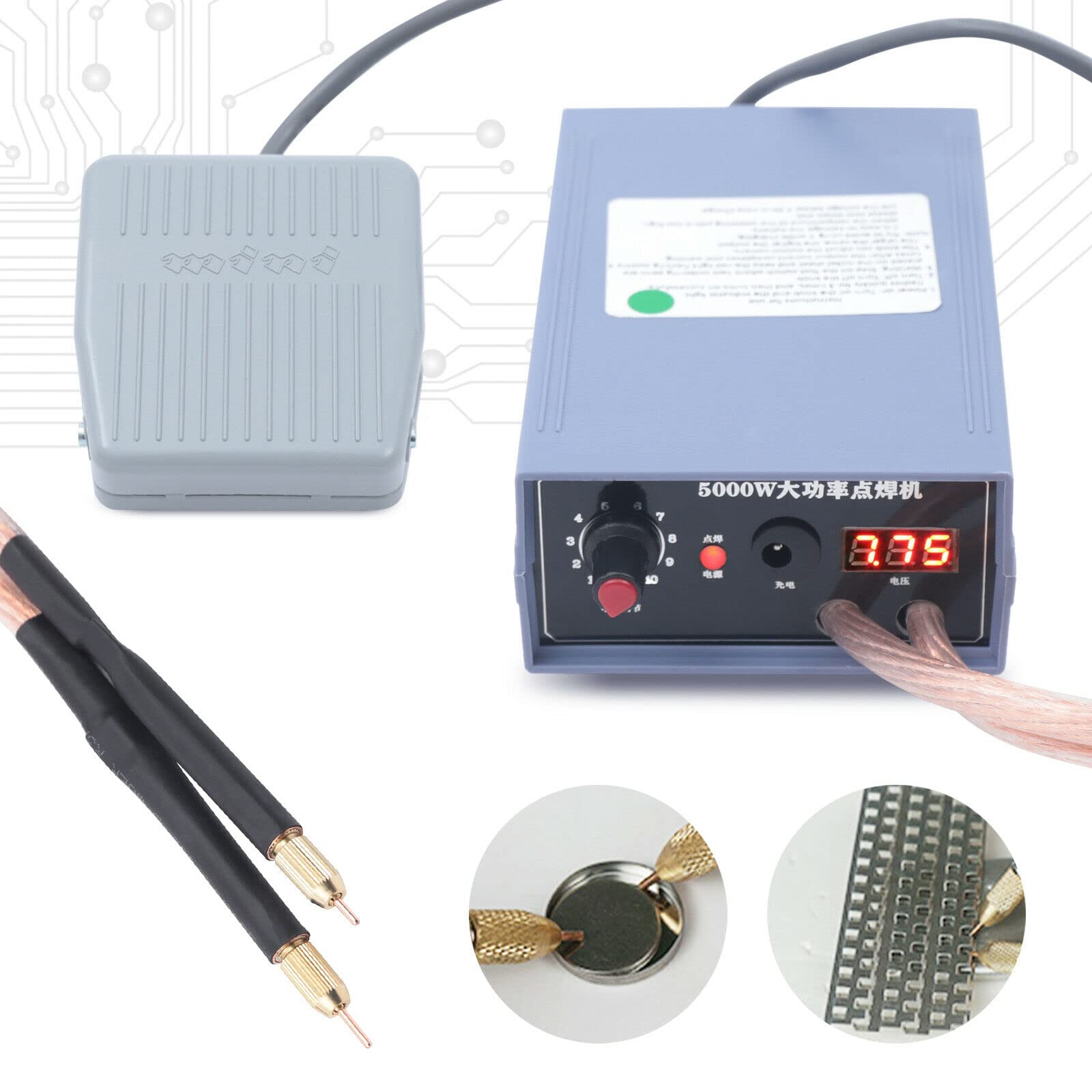 Saldatrice a punti, 5000 W, portatile, mini saldatrice a punti, per saldatura a punti, per batteria 18650